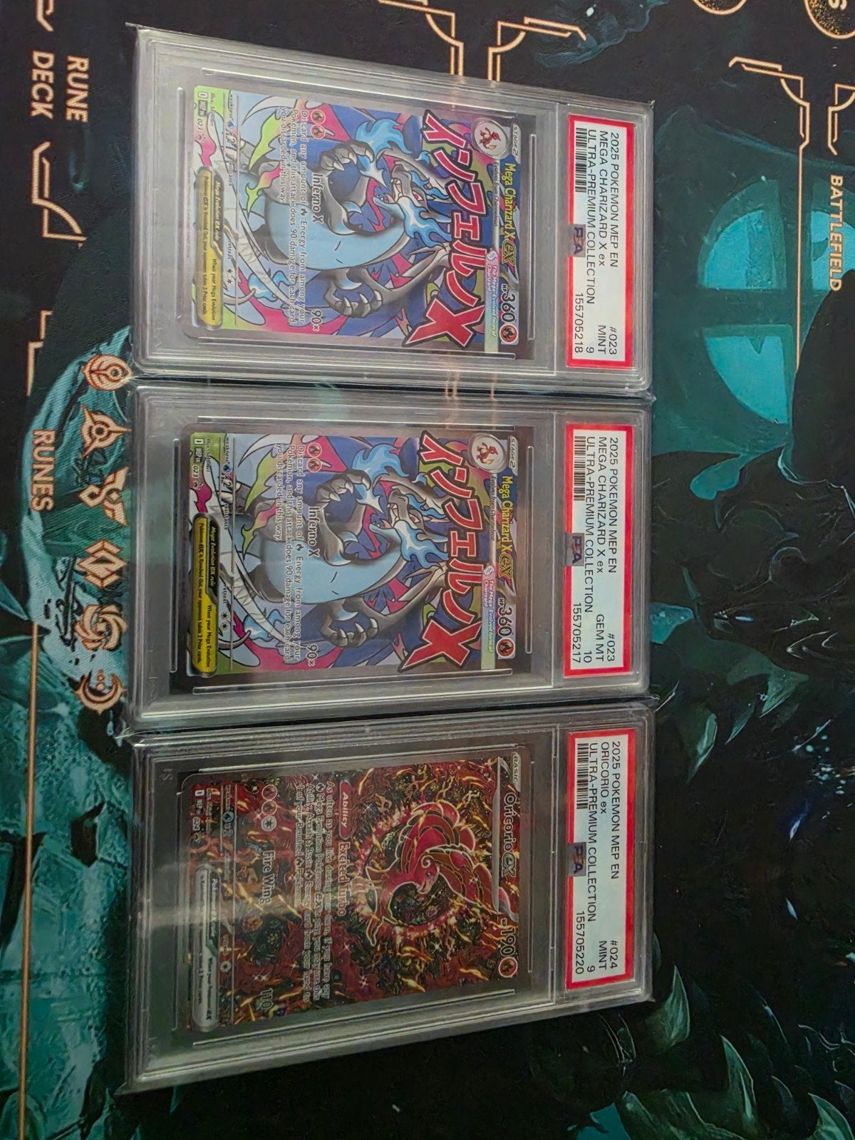 PSA Slabs Mega Charizard X, Ophalen of Verzenden, Nieuw, Meerdere kaarten, Foil