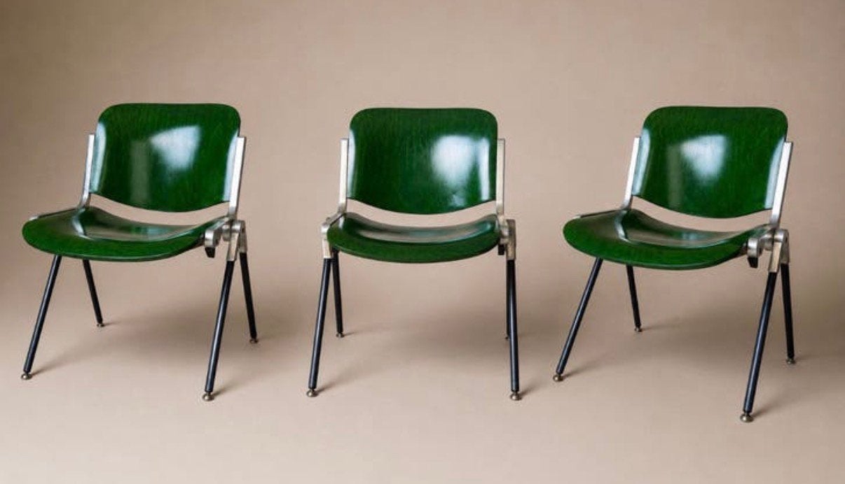 3 Paolo Favaretto Agorà Chairs for Emmegi, Italië, jaren 70, Ophalen