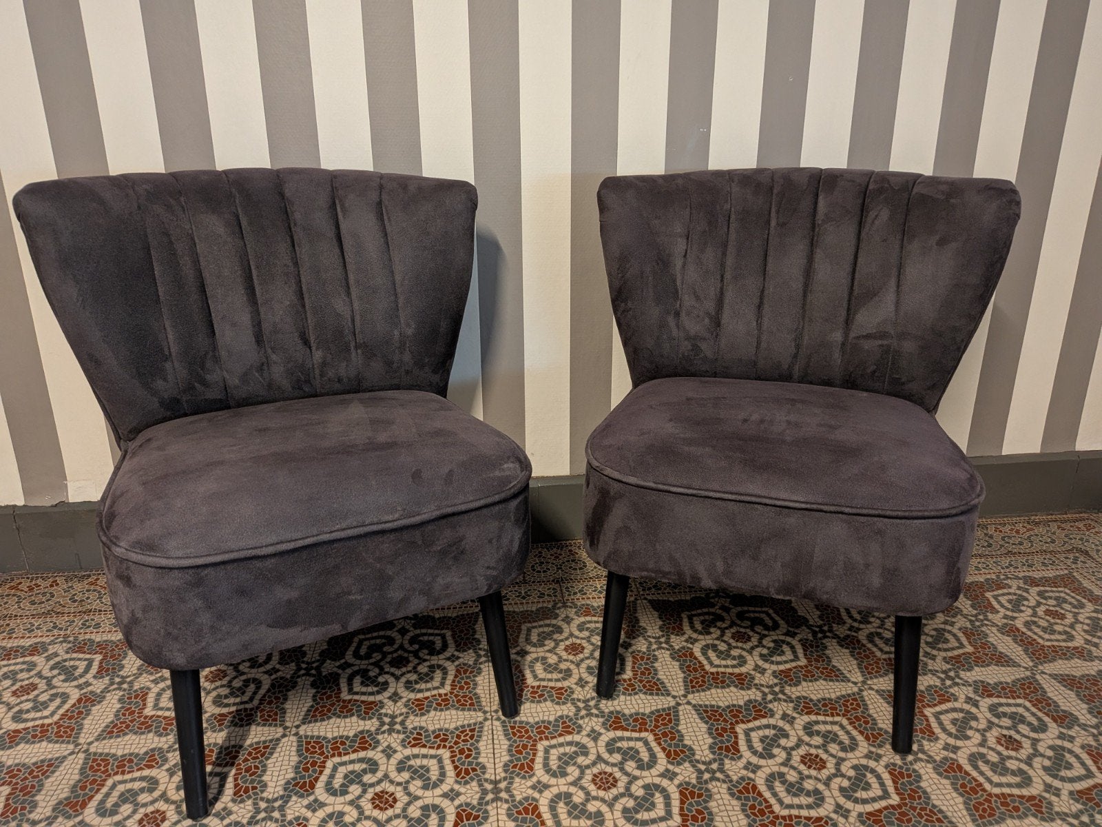 2 Velvet zeteltjes, Huis en Inrichting, Fauteuils, Ophalen