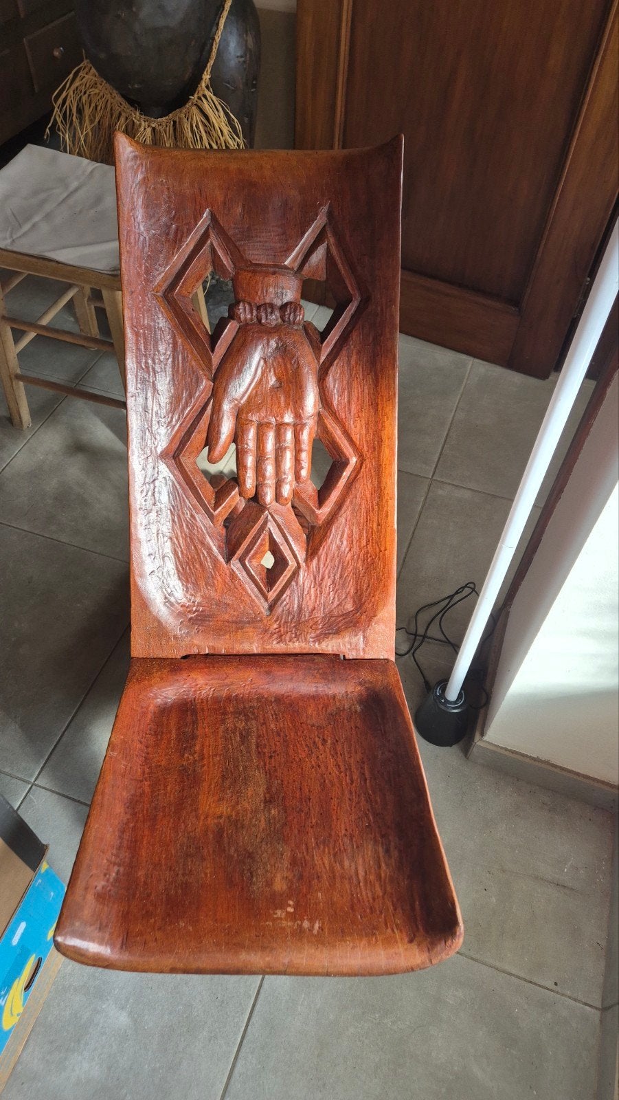 CHAISE Africain, Antiquités & Art, Afrique, Brun, 50 - 100 cm, Brons