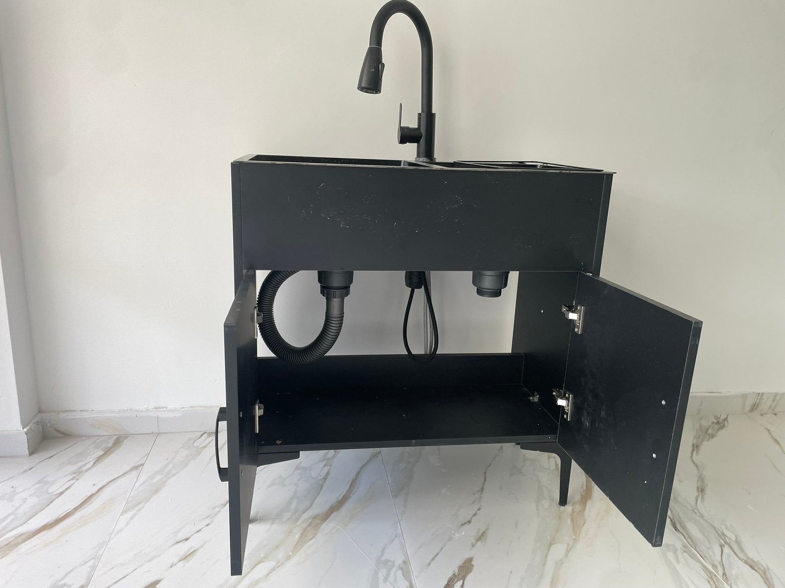 Nieuwe dubbele lavabo met lux kraan en accessoires!, Enlèvement, Comme neuf