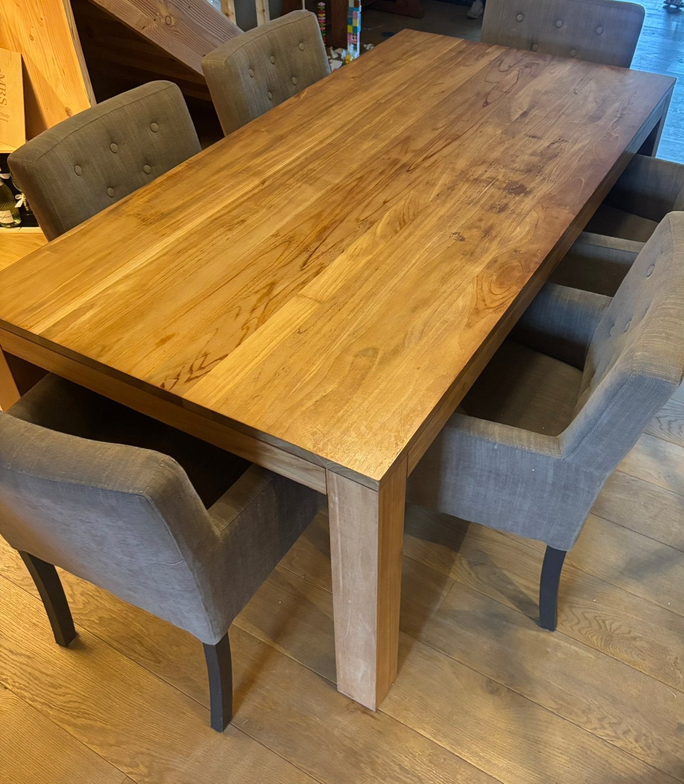 Eettafel, Huis en Inrichting, Ophalen, 100 tot 150 cm, Teakhout, Zo goed als nieuw