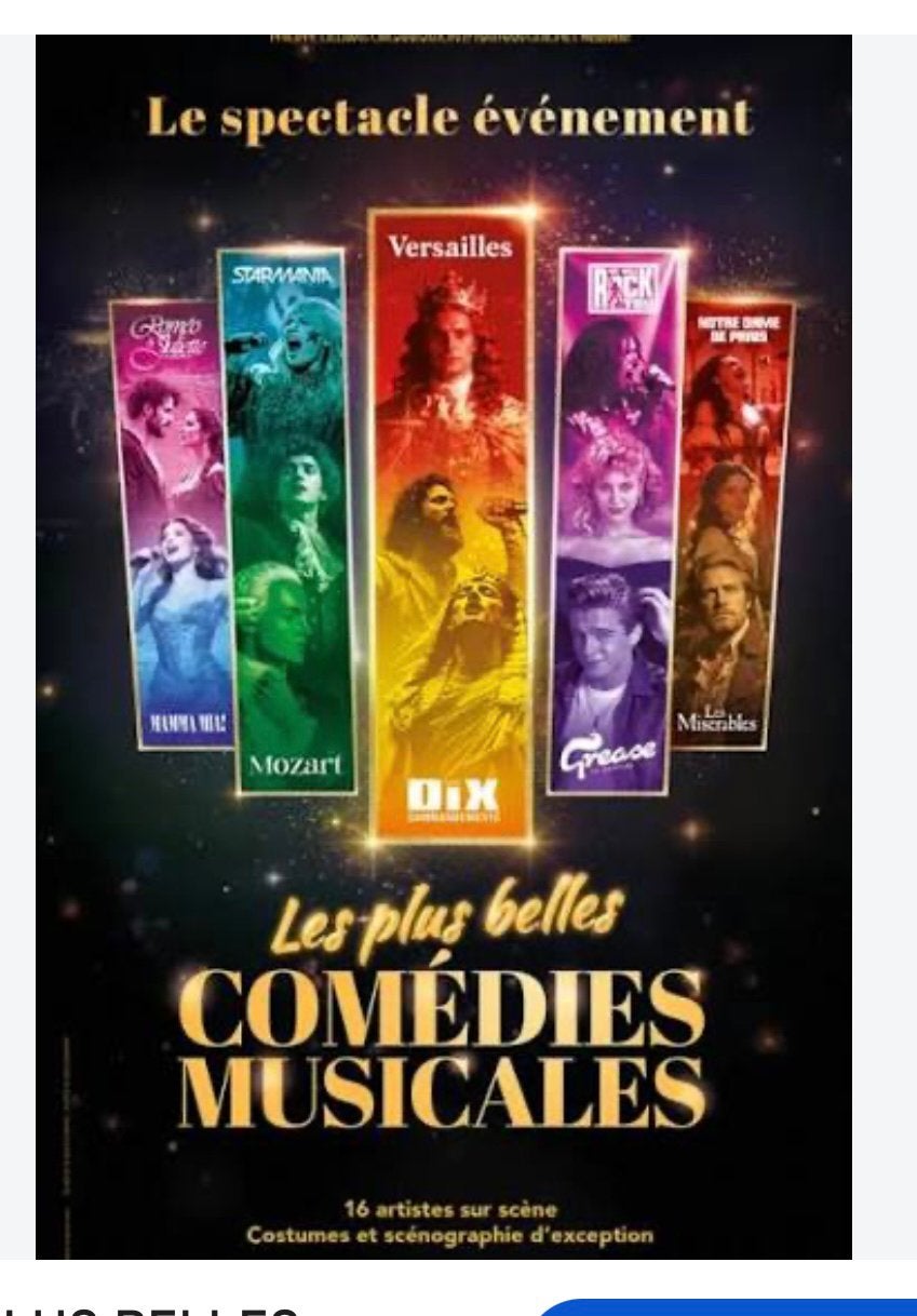 Spectacle Les olus belles comedies musicales a Lilles l, Enlèvement, Comme neuf