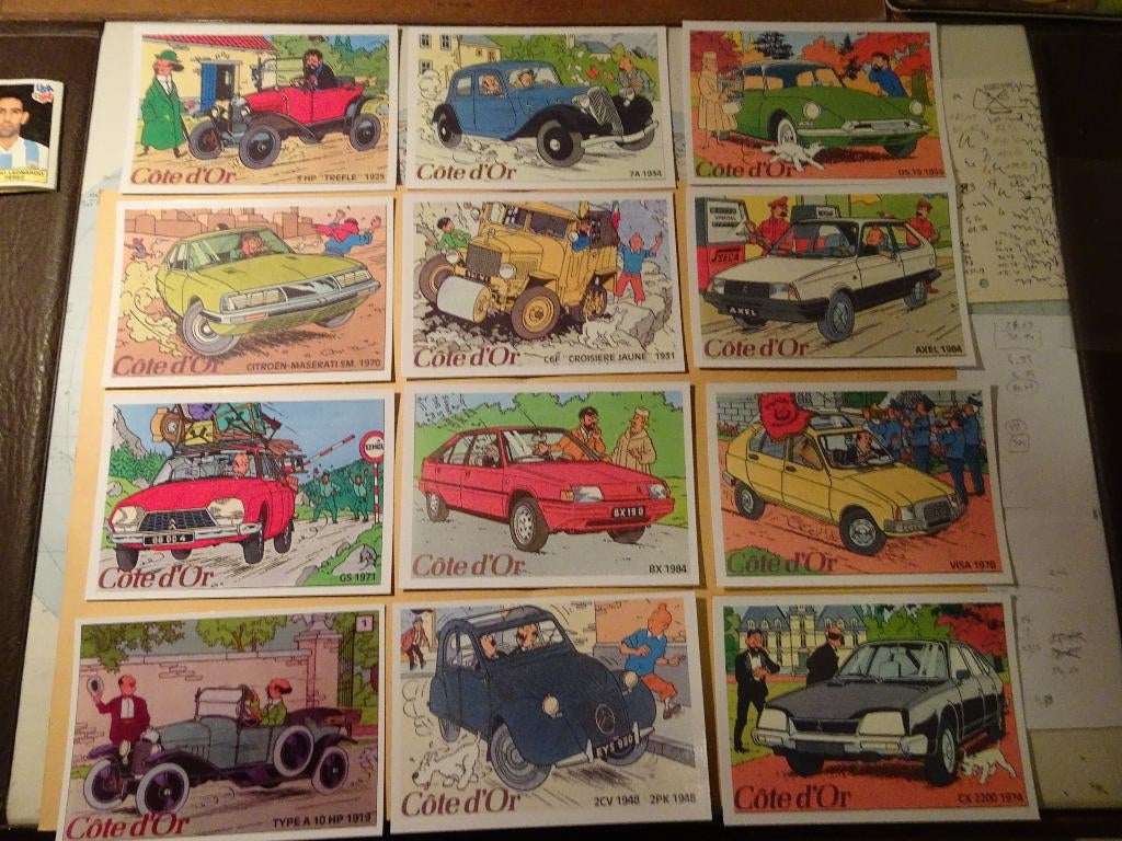 12 ansichtkaarten van Kuifje - Gold Coast/Citroën, Ophalen of Verzenden, Kuifje, Nieuw, Plaatje, Poster of Sticker