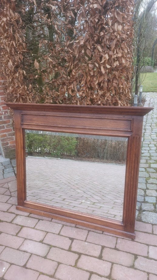 Spiegel houten kader, Ophalen, Rechthoekig, 100 tot 150 cm, Minder dan 100 cm