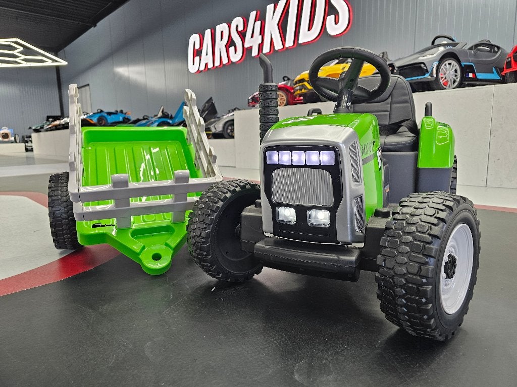 Kindertractor met aanhanger - 12 volt - soft start - met RC, Ophalen of Verzenden, Afstandsbediening