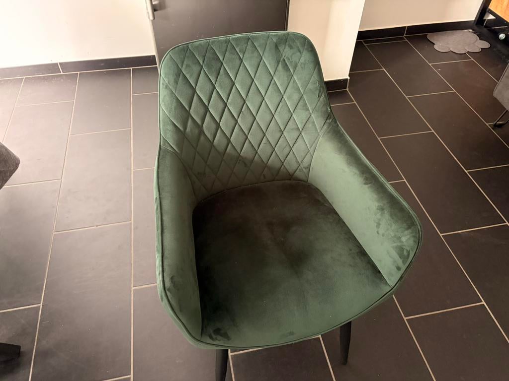 Set van fluwelen ( velvet ) stoelen ., Ophalen, Zo goed als nieuw