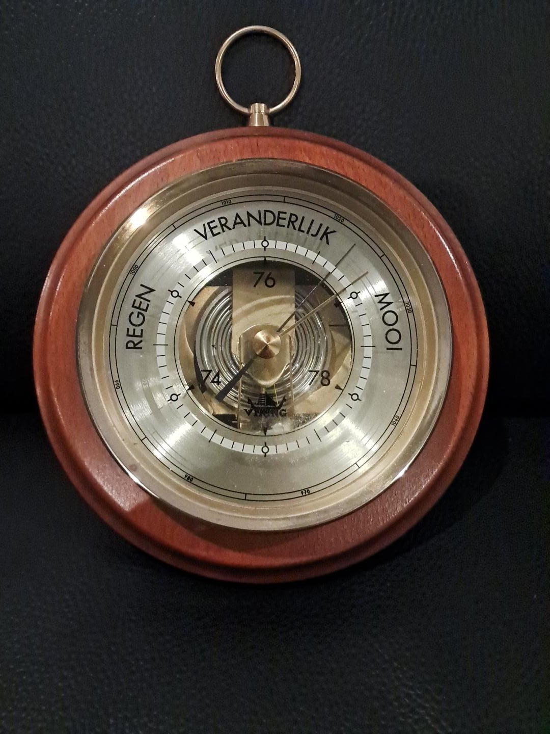 Vintage barometer in houten kast – weerstation, Ophalen, Weerstation