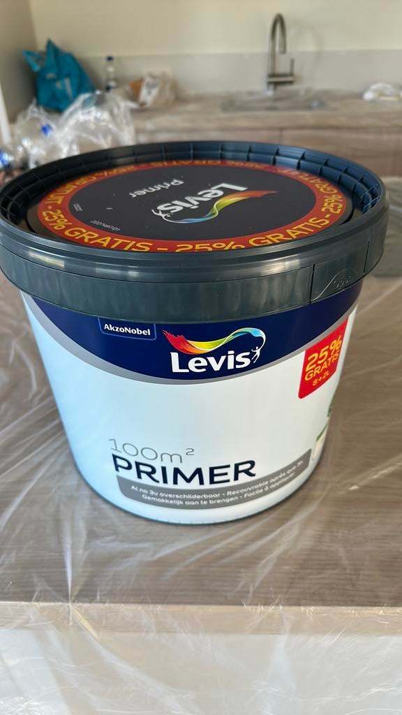 Levis primer binnen., Ophalen, Wit, Nieuw, Verf