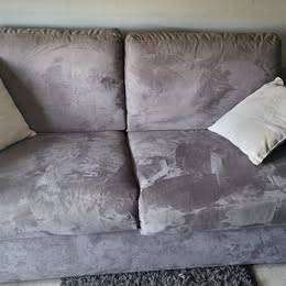 Canapé microfibres convertible en lit, Gris, Enlèvement, 200 cm, Comme neuf