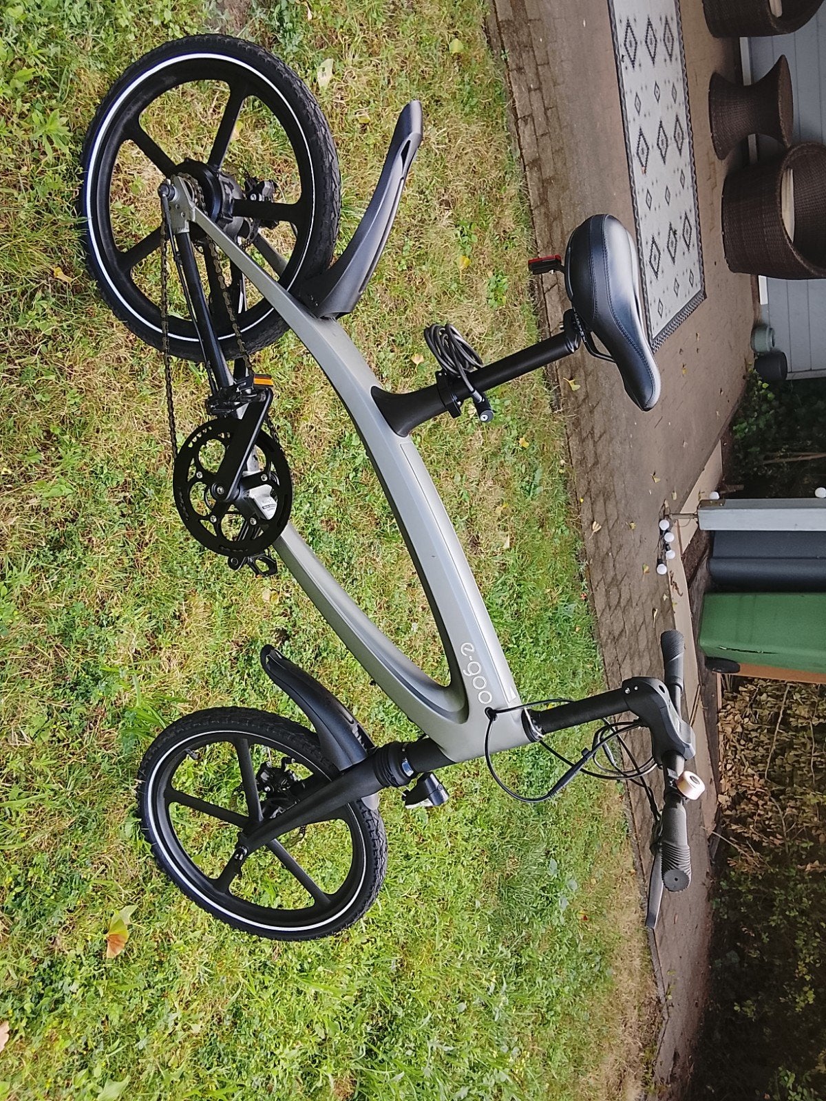 electrische fiets e-goo nieuwstaat grijs, Minder dan 14 inch, Versnellingen, Zo goed als nieuw, Schijfrem