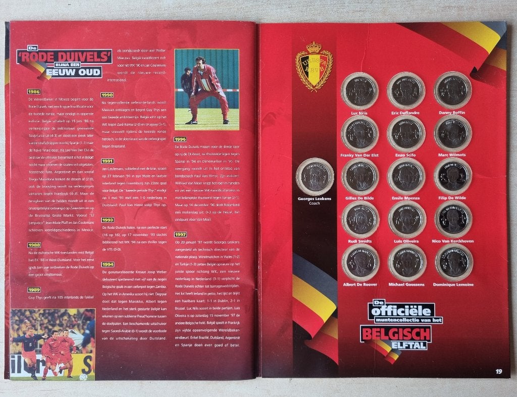 Officiële Muntencollectie Van Het Belgisch Elftal COMPLEET, Enlèvement ou Envoi, Autres matériaux