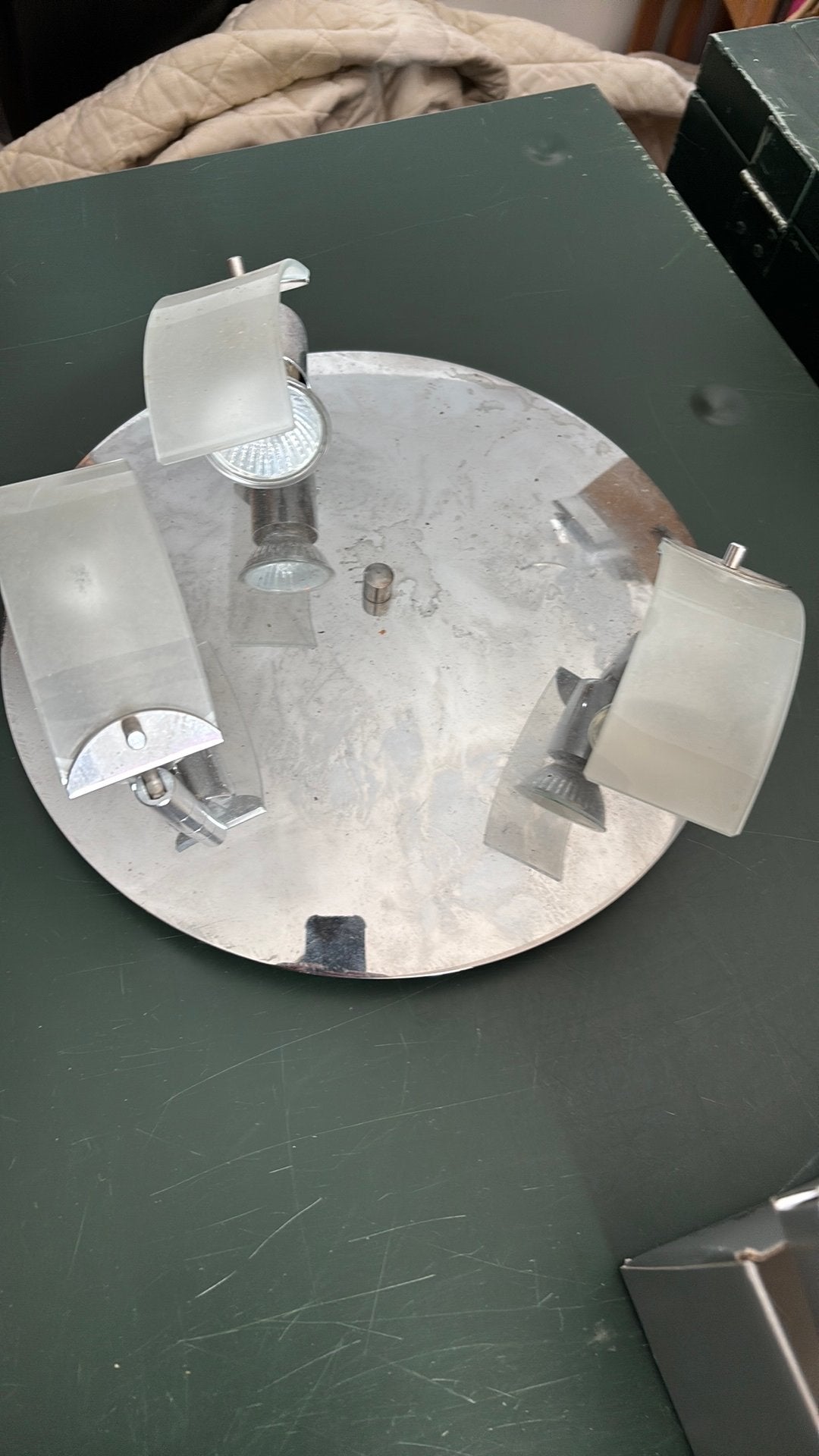 Lamp met 3 spotjes, Maison & Meubles, Lampes | Spots, Spot encastrable ou Spot mural, Enlèvement, Utilisé, Compatible montage au plafond