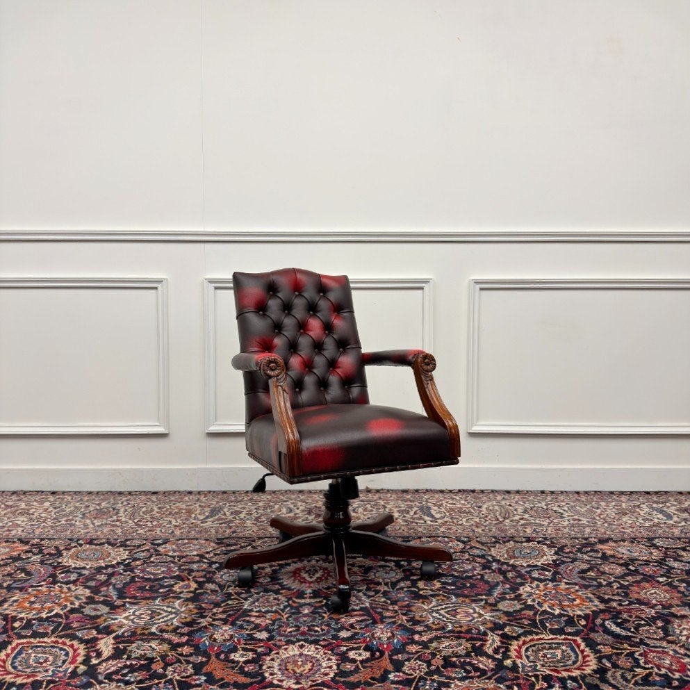 Klassiek Engels Chesterfield Bureaustoel, Ophalen of Verzenden