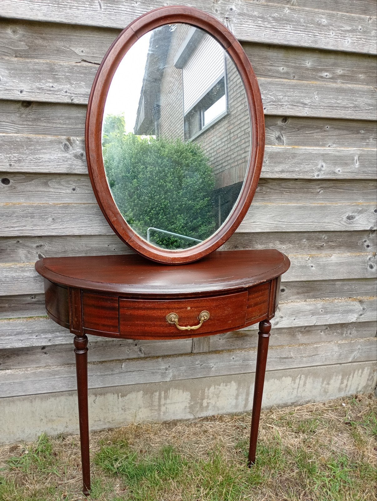 2 vintage kapperstafels met spiegels, Huis en Inrichting, Ophalen, Gebruikt, Hout