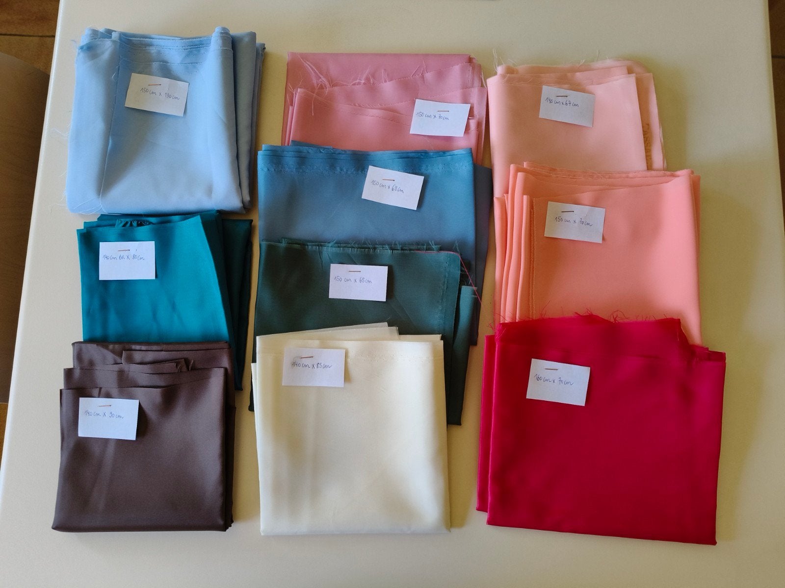 Lot voeringstoffen in verschillende kleuren, Hobby en Vrije tijd, Ophalen of Verzenden, Nieuw