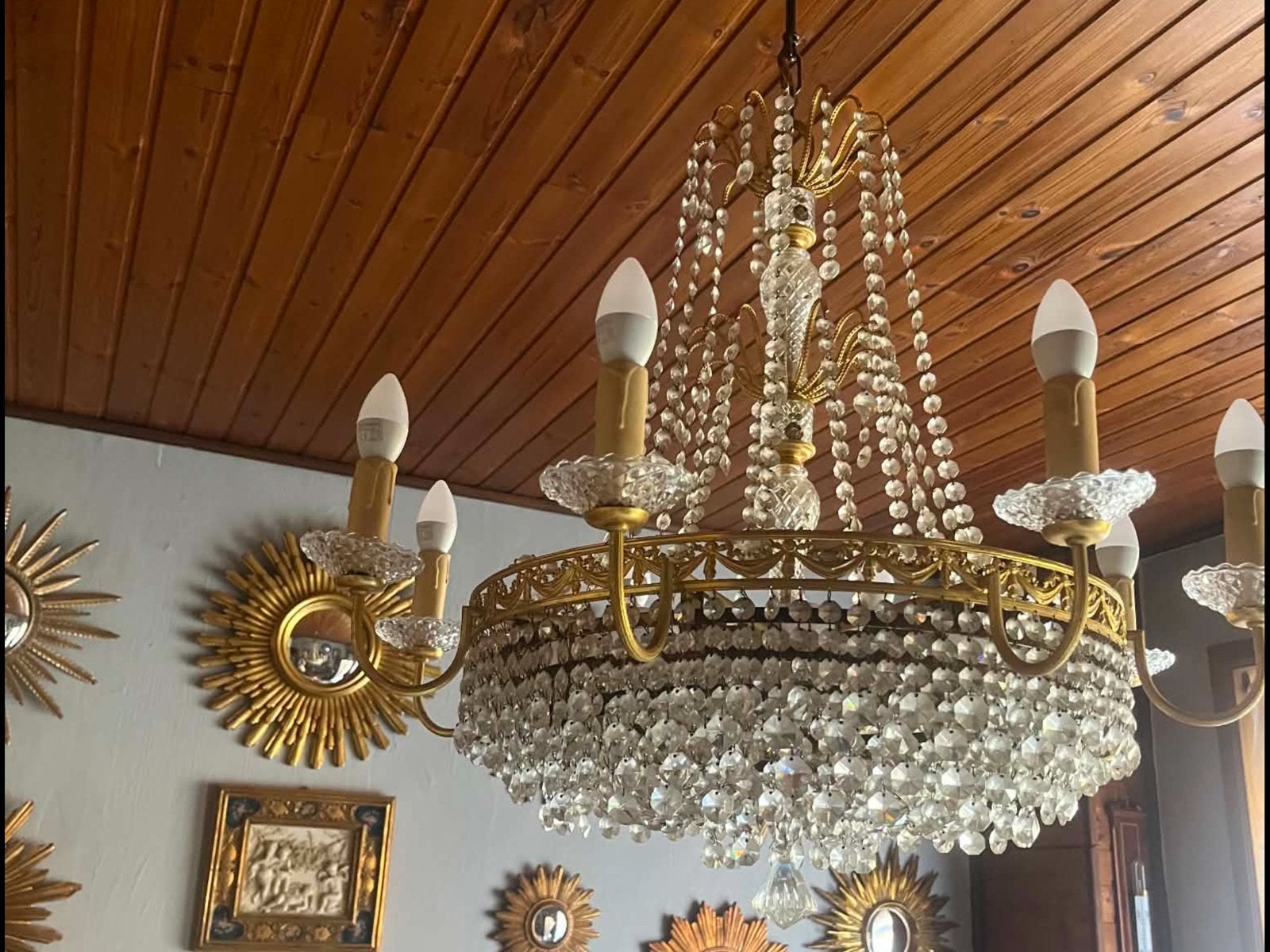 Lustre cristal de paris 18 lampes Larg 50 Haut 90cm 200€, Maison & Meubles, Enlèvement, Comme neuf