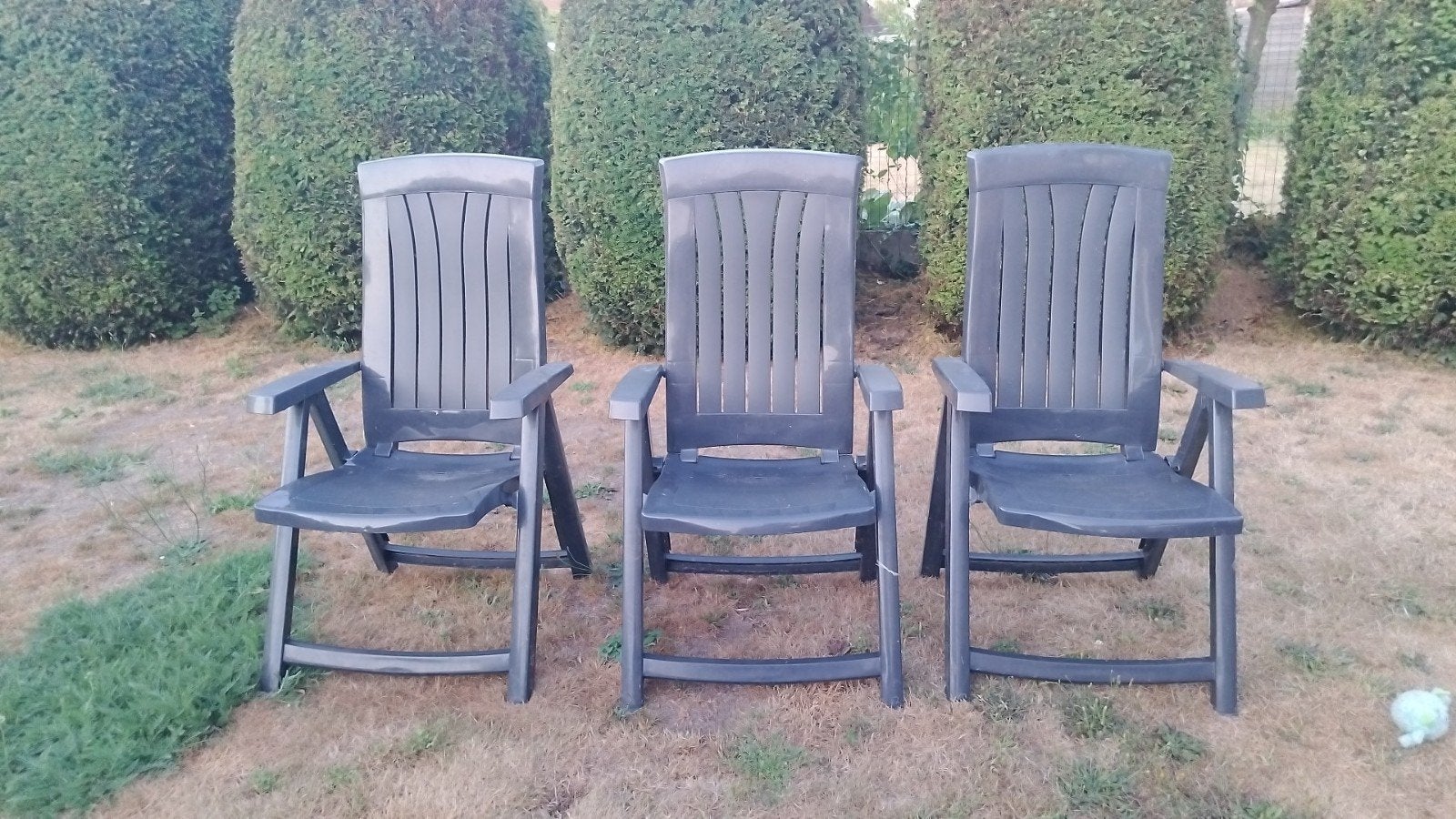 3 tuinstoelen, Tuin en Terras, Ophalen, Gebruikt, Plastic, Inklapbaar