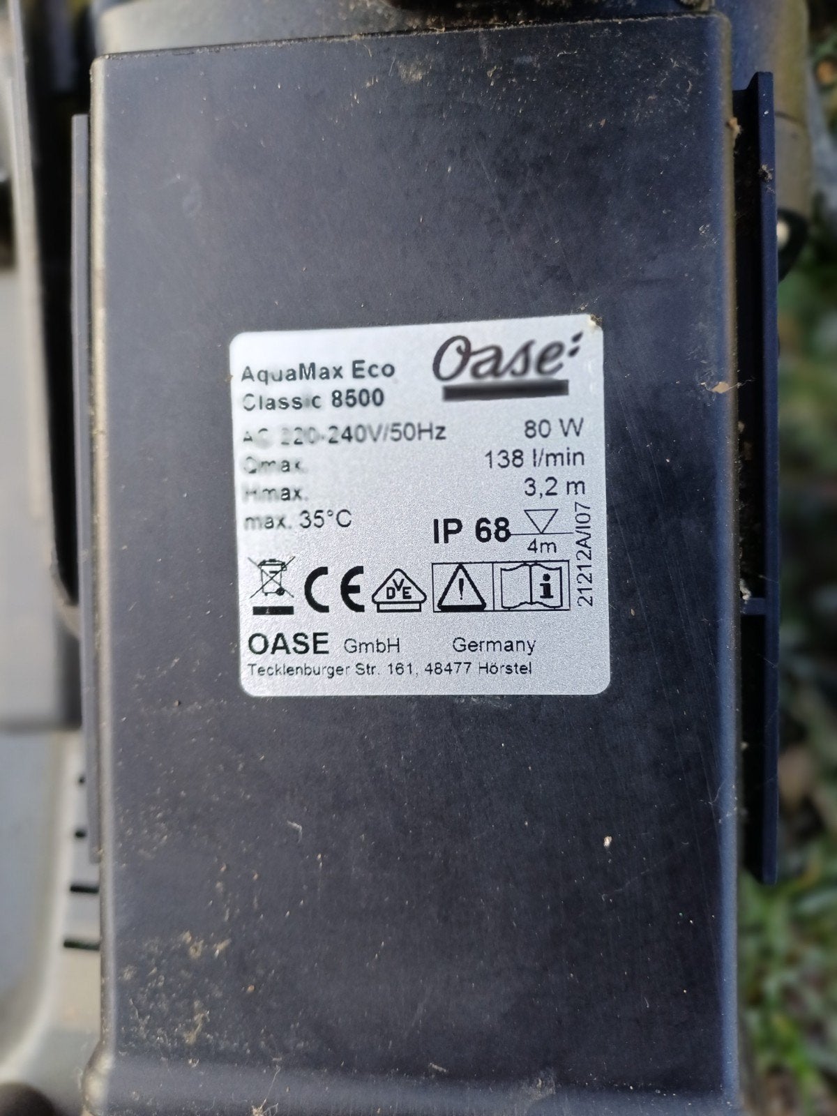 Vijverpomp Oase Classic 8500l, Ophalen of Verzenden, Vijverpomp