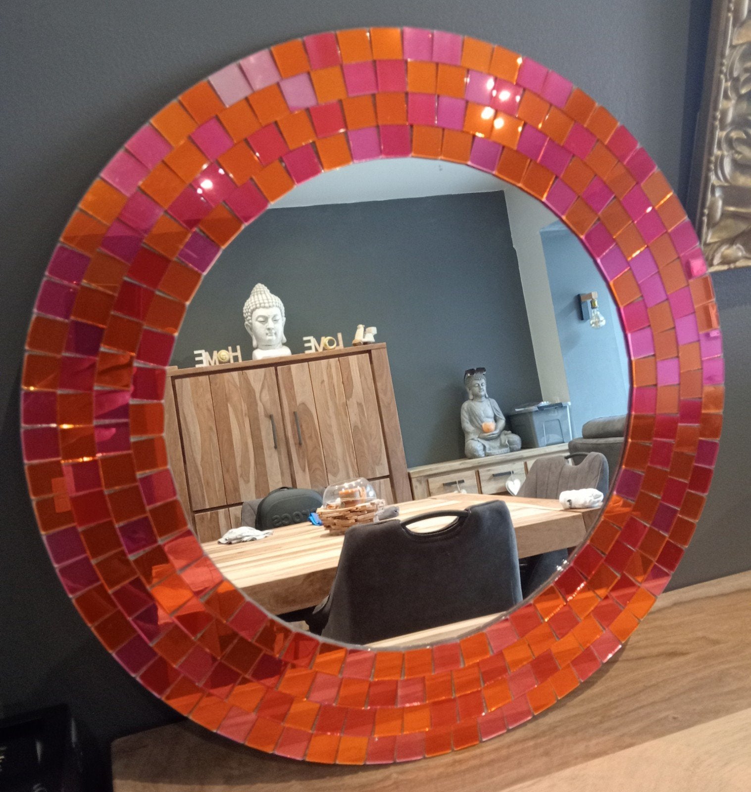 Miroir IKEA – 50 cm – Cadre mosaïque, Enlèvement