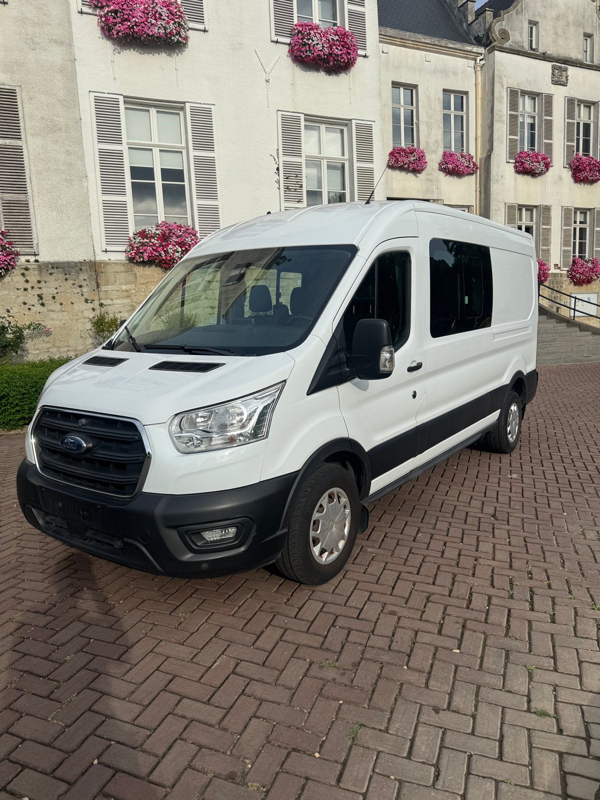 Ford Transit L3H2 Double Cabines 6places Hybride Diesel, Autos, Cuir, Achat, Euro 6, Boîte manuelle