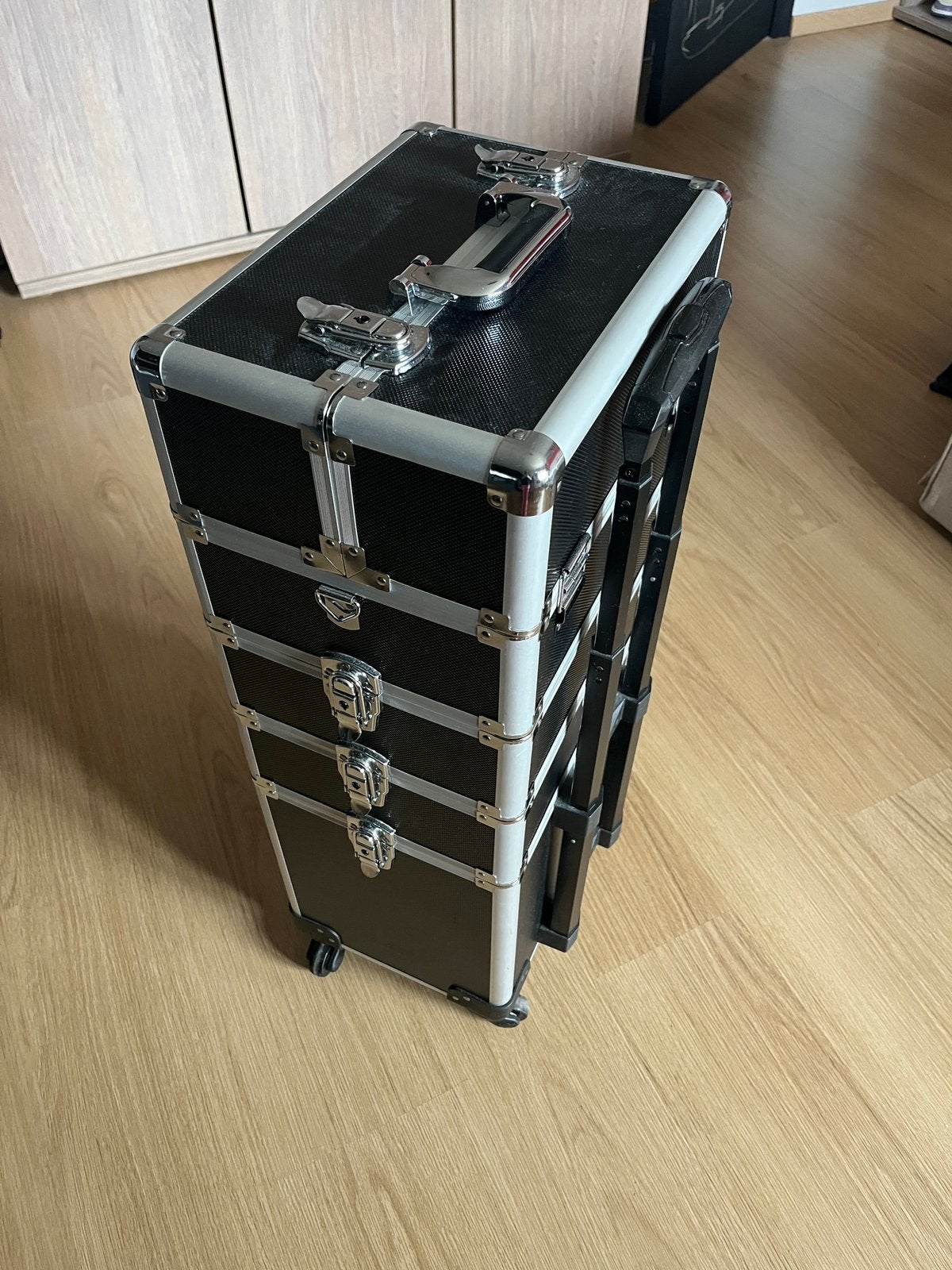 Handige VDD Make-up Trolley / Visagiekoffer / Kapperskoffer, Handtassen en Accessoires, Ophalen, Gebruikt, Zwart, Hardcase