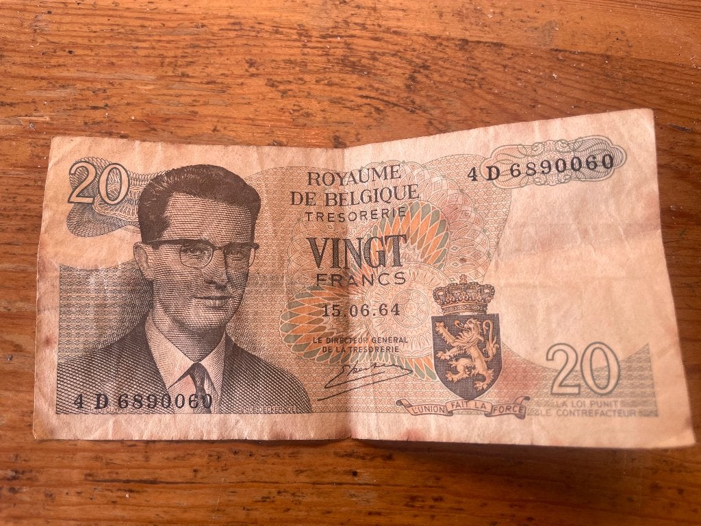 Verkoop een biljet van 20 Belgische frank, Ophalen, Setje