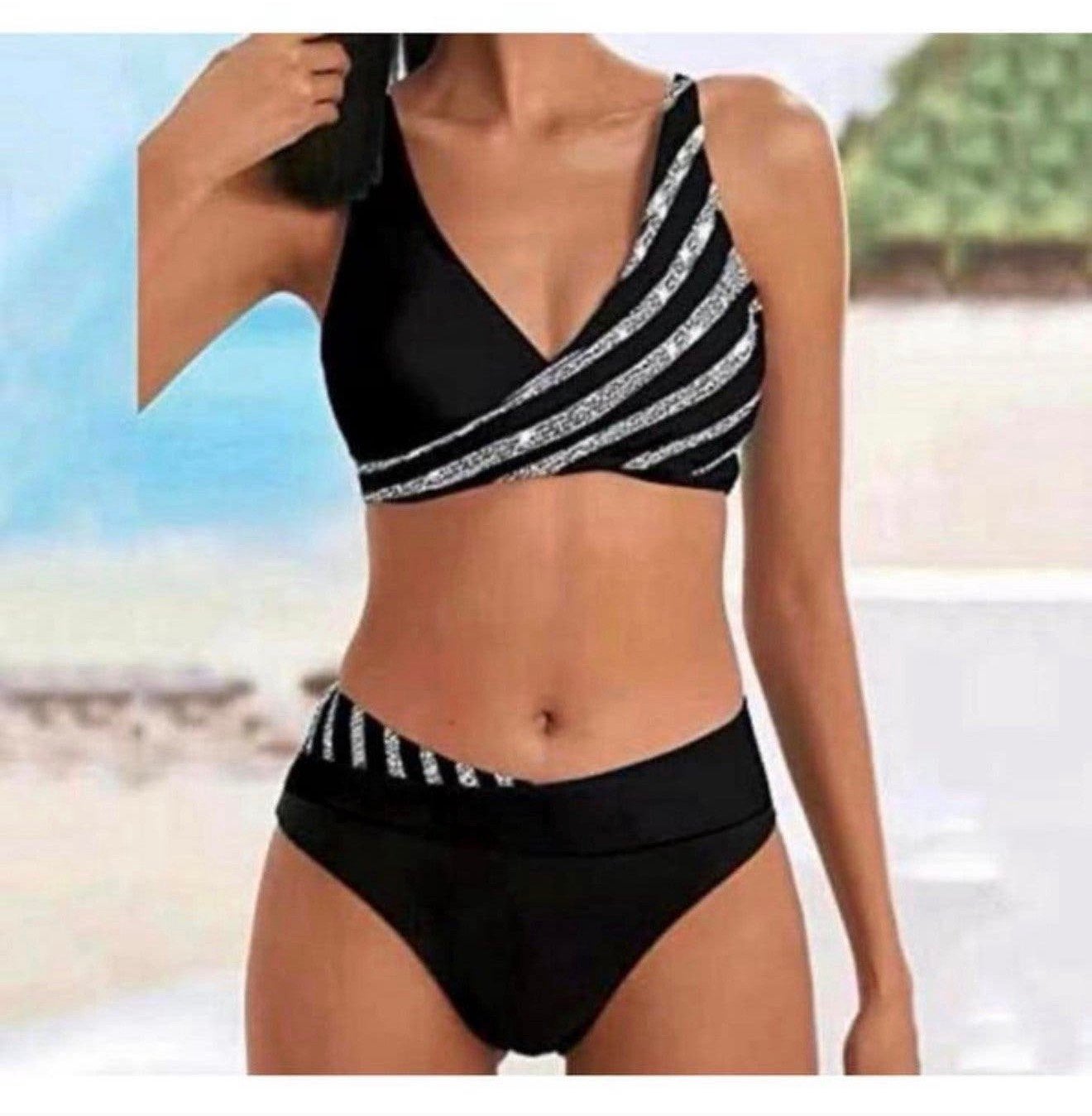 bikini maillot de bain deux maillot de bain taille M rayé, Enlèvement ou Envoi, Neuf, Noir, Bikini