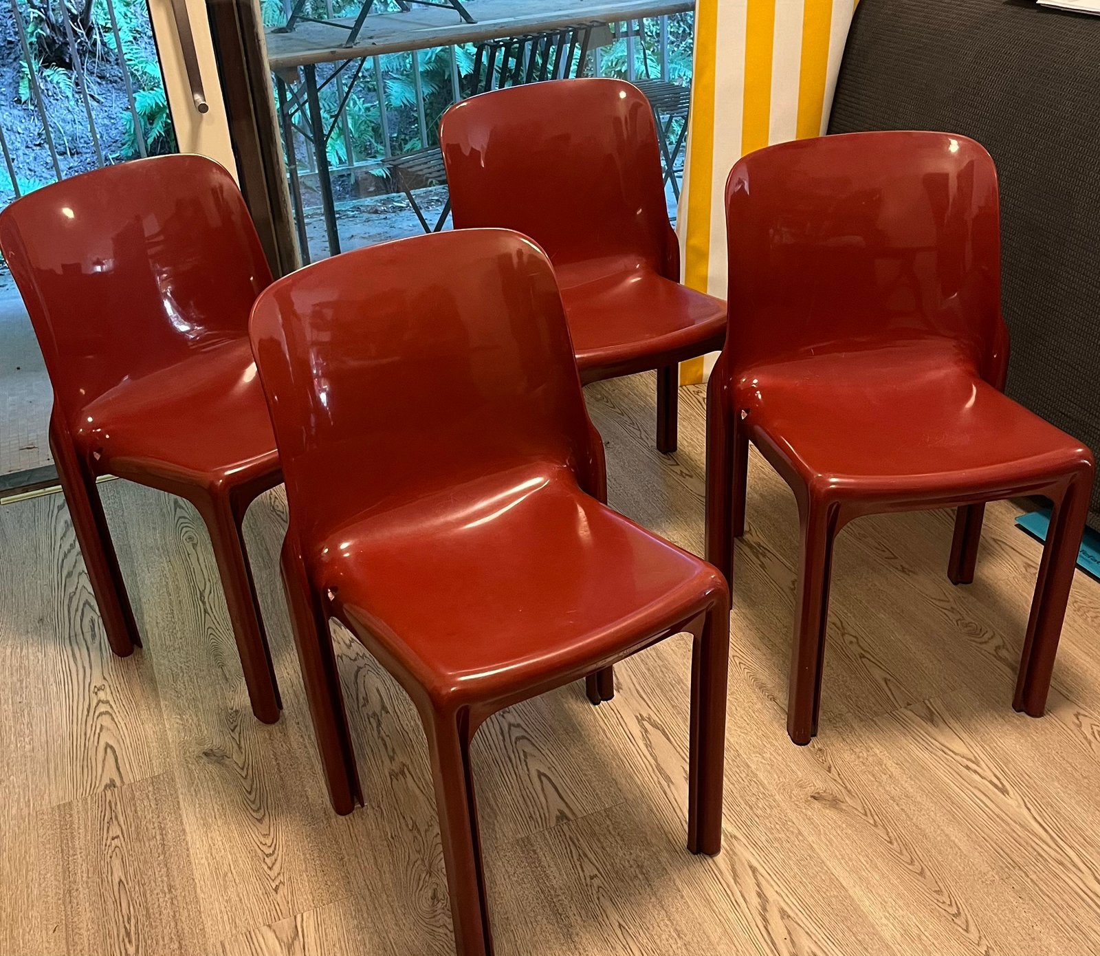 design Vigo Magistretti 4 selene stoelen artimede, Ophalen, Gebruikt
