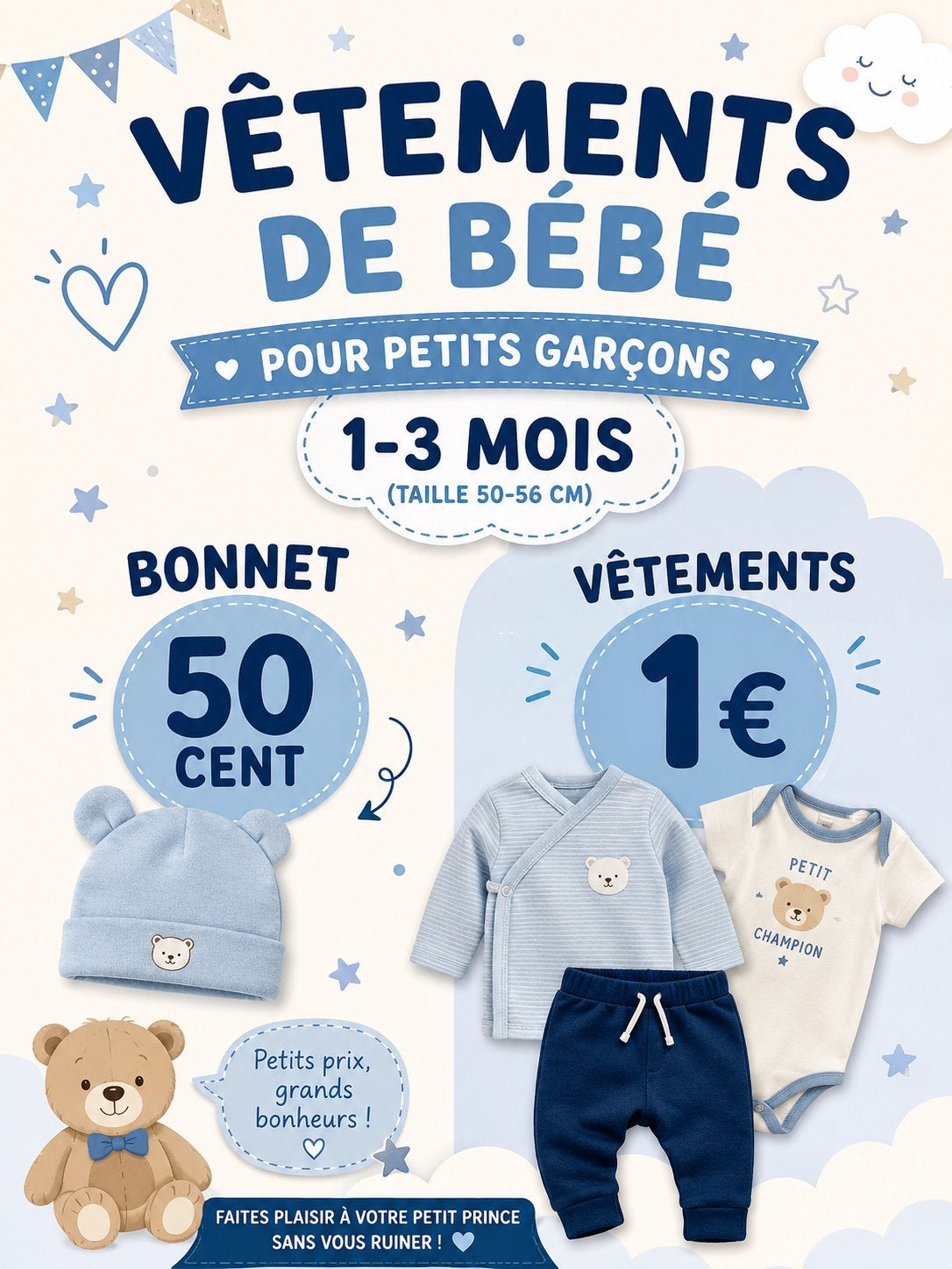 Vetement bebe garcon 1-3 mois, Tickets & Billets