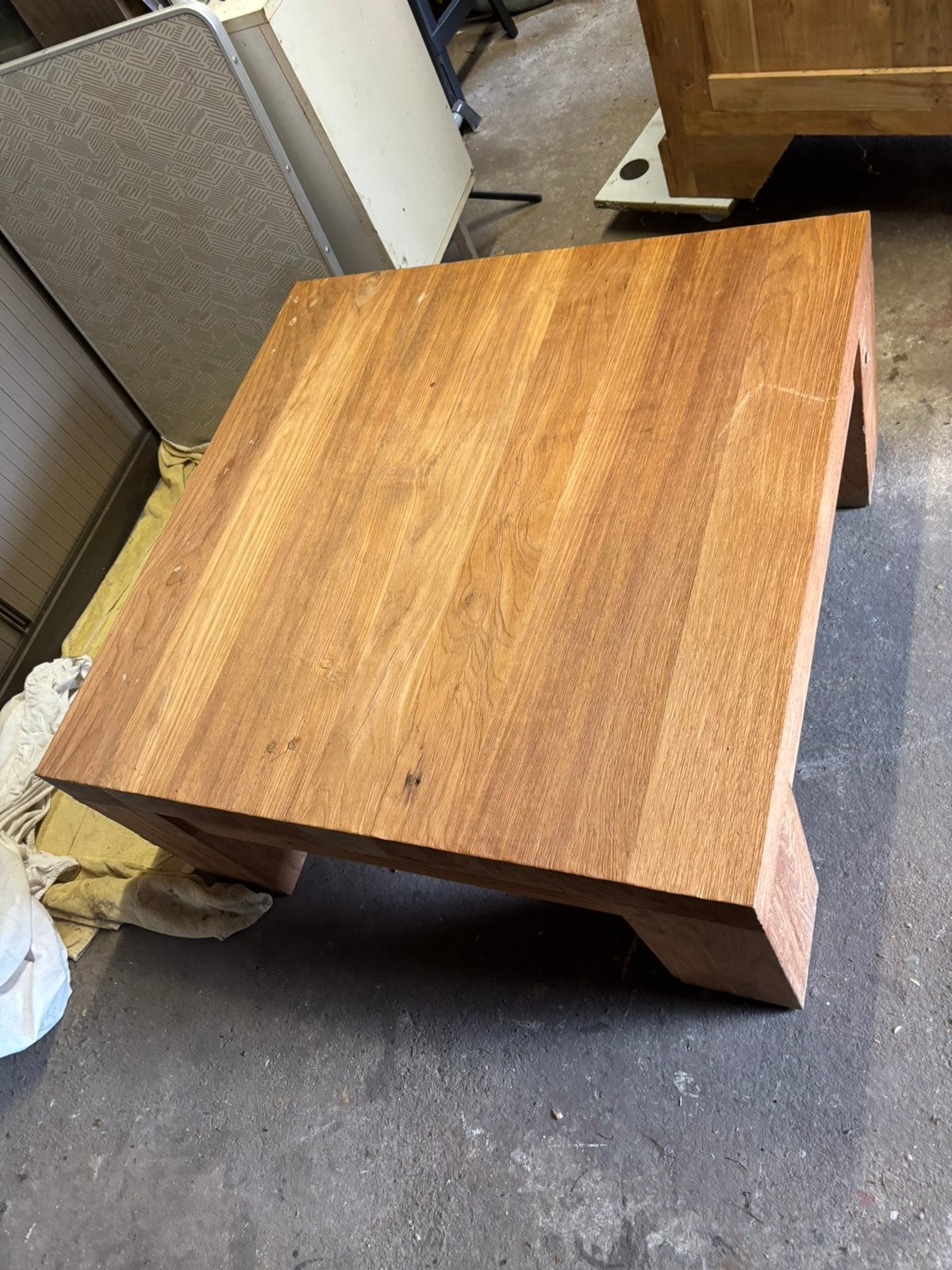 Teakhouten salontafel, Ophalen, 50 tot 100 cm, Vierkant, 50 tot 100 cm