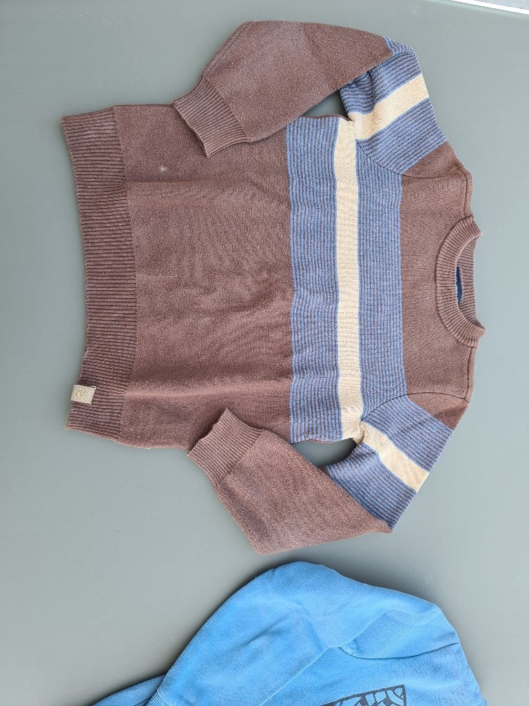bruine trui, pull met smile, Samson, 122, Kinderen en Baby's, Ophalen, Zo goed als nieuw