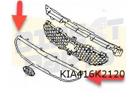 Kia Venga (2/10-2/15) Kaderlijst voorbumpergrille boven Orig, Neuf, Kia, -, -
