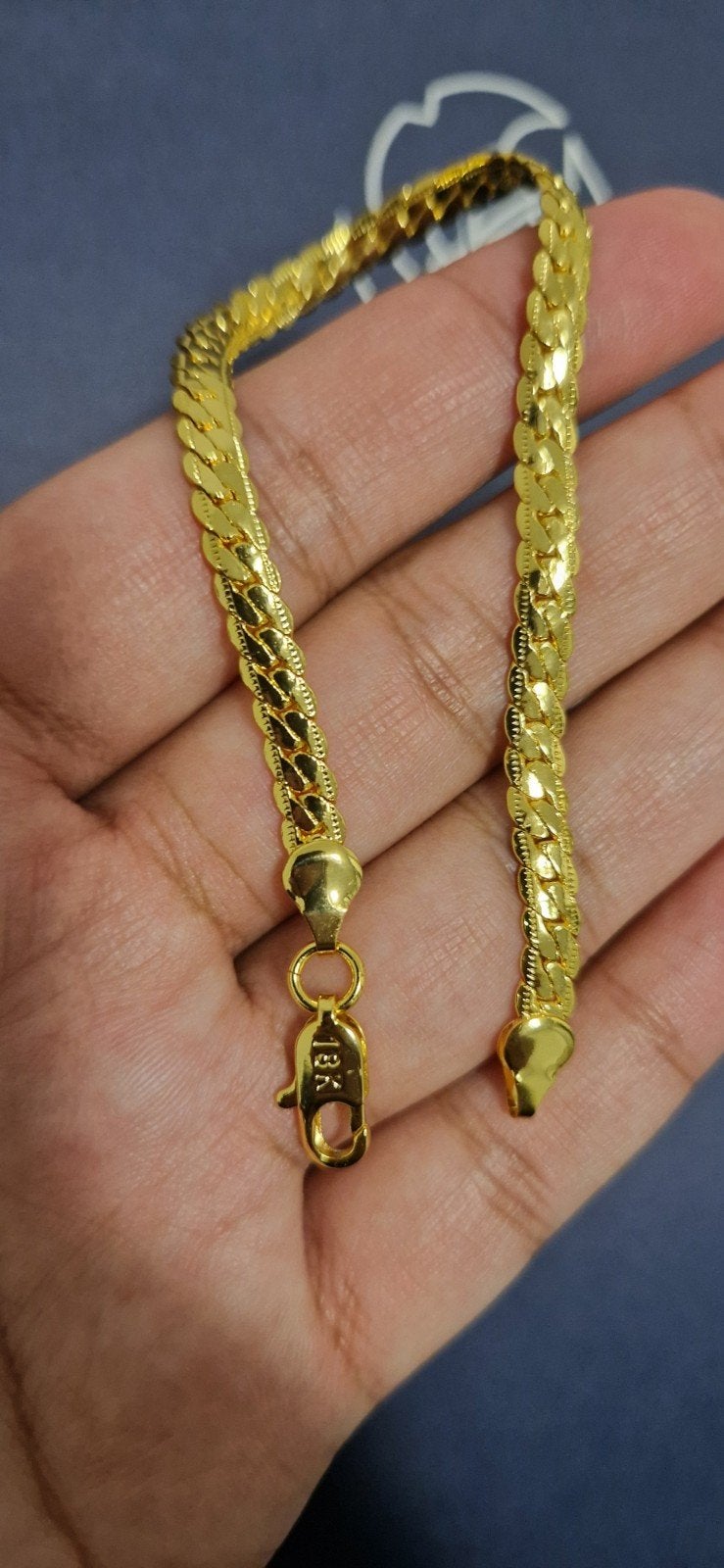 18K Gold plated bracelet men women new never wear, Ophalen of Verzenden, Nieuw, Goud