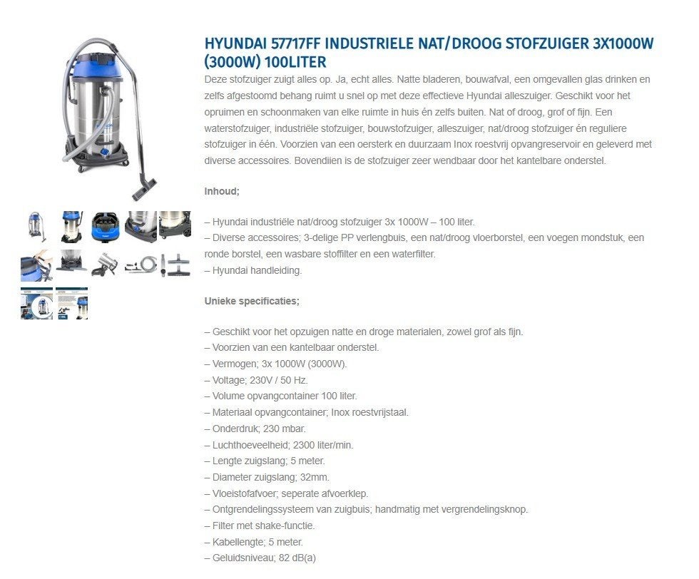 stofzuiger en waterzuiger industrieel., Ophalen, Nieuw