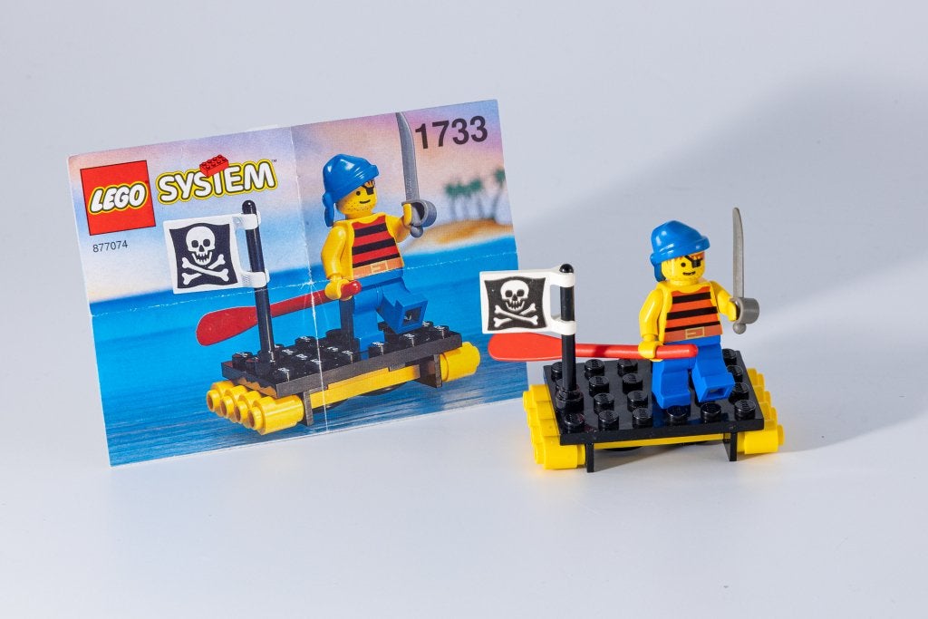LEGO 1733 Shipwrecked Pirate 100% complet + instructions, Accessoires inclus, Lego, Ensemble complet, Pirates