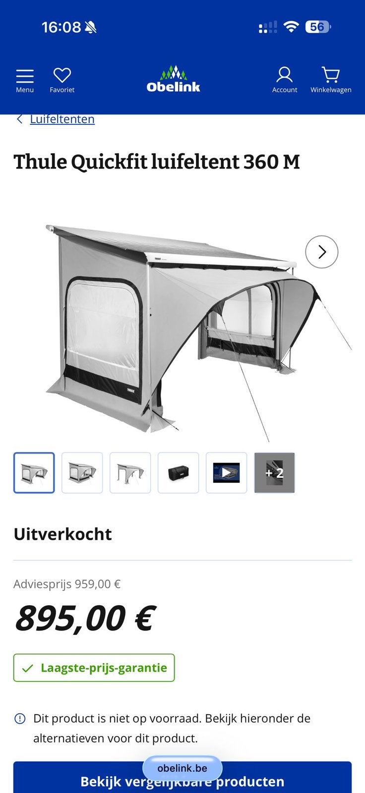 Tente à auvent Thule Quickfit, Enlèvement, Comme neuf, Thule