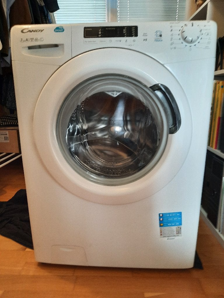 Lave-linge Candy 7Kg, Electroménager, 1200 à 1600 tours, 6 à 8 kg, 85 à 90 cm, Chargeur frontal