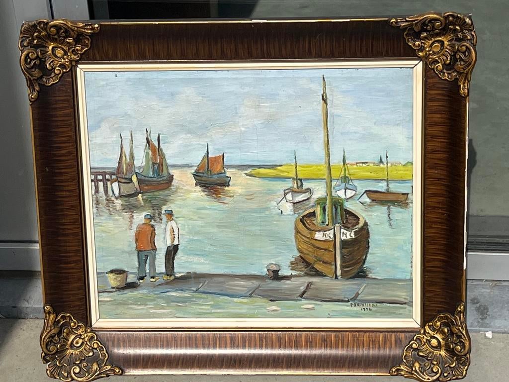 Superbe Huile sur Toile "Marine" - Signée PORION 1974, Enlèvement