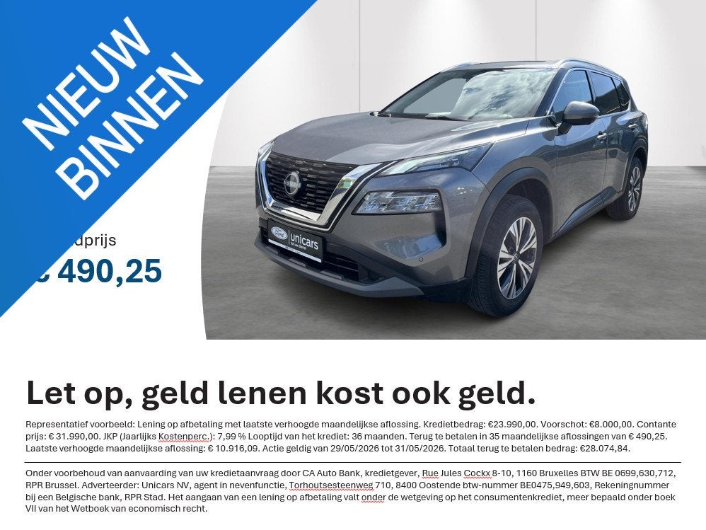 Nissan X-TRAIL Mild-Hybrid 163 X-Tronic N-Connecta 7 ZITPLAA, Auto's, Nissan, Stof, Gebruikt, 2000 kg, 7 zetels