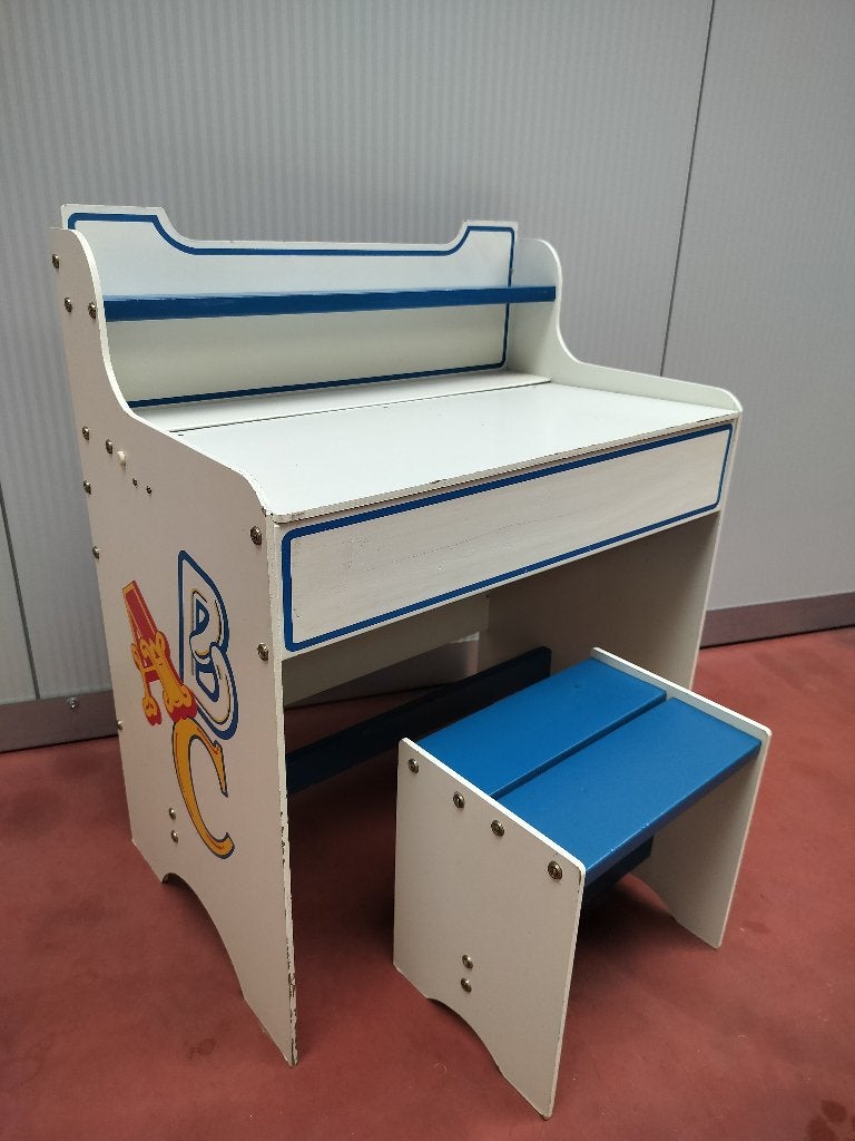 Retro Schoolbankje, Kinderen en Baby's, Wit, Ophalen, Gebruikt, Overige typen