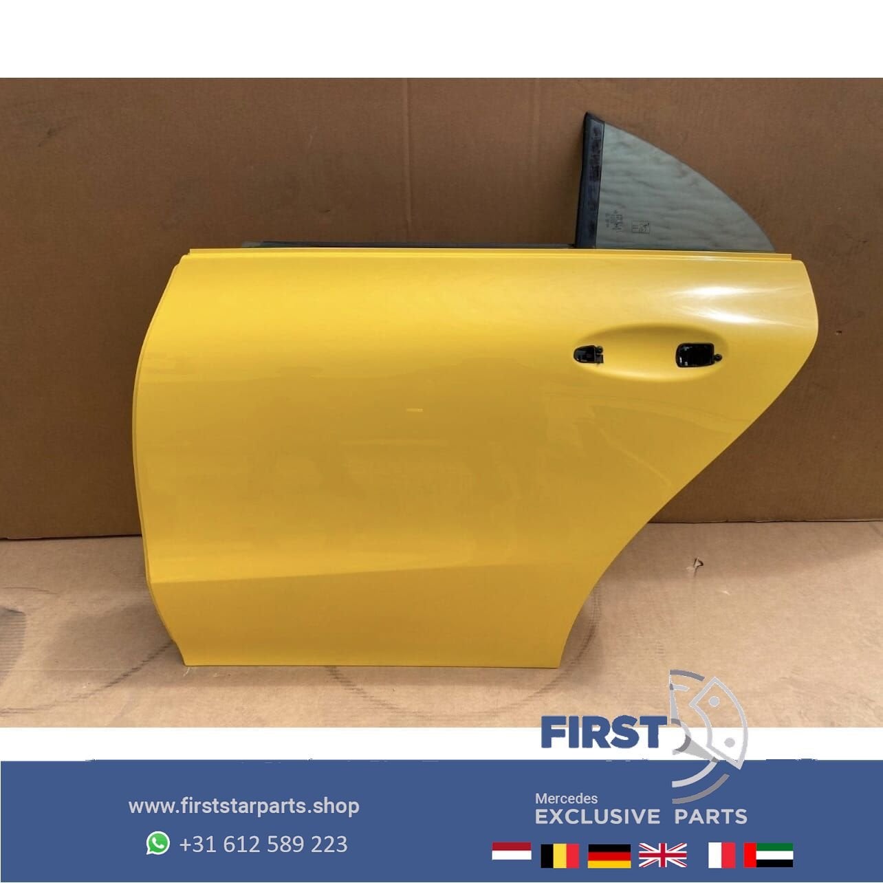 W118 C118 X118 CLA DEUR PORTIER GEEL COMPLEET LINKS ACHTER M, Gebruikt, -, Deur, Ophalen of Verzenden