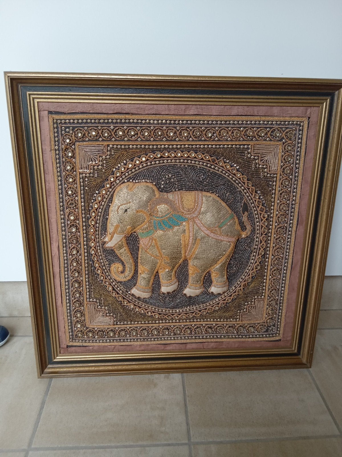 indisch werk 63 x 63 mt, Antiek en Kunst, Ophalen
