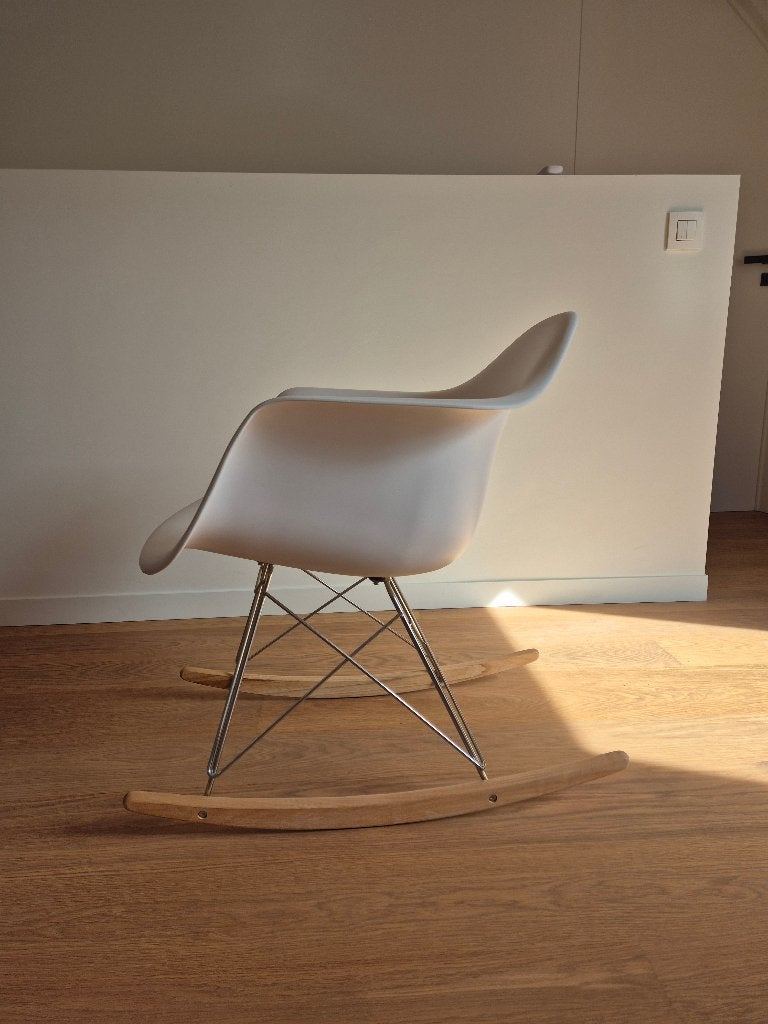 Schommelstoel RAR Chroom frame PP wit, Ophalen, Wit, Hout, Zo goed als nieuw