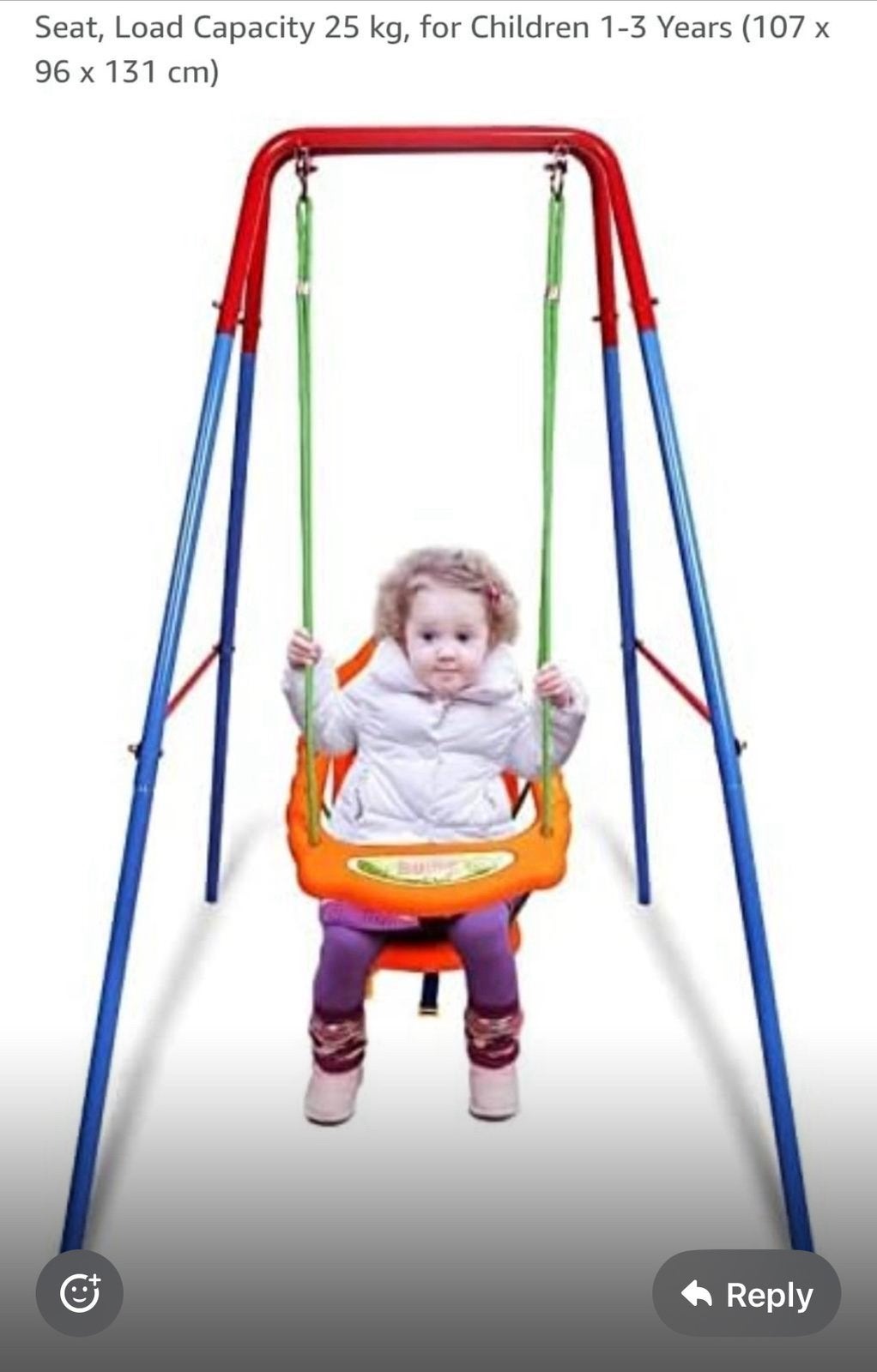 Kindjes schommel, Kinderen en Baby's, Speelgoed | Buiten | Speeltoestellen, Ophalen, Zo goed als nieuw, Schommel