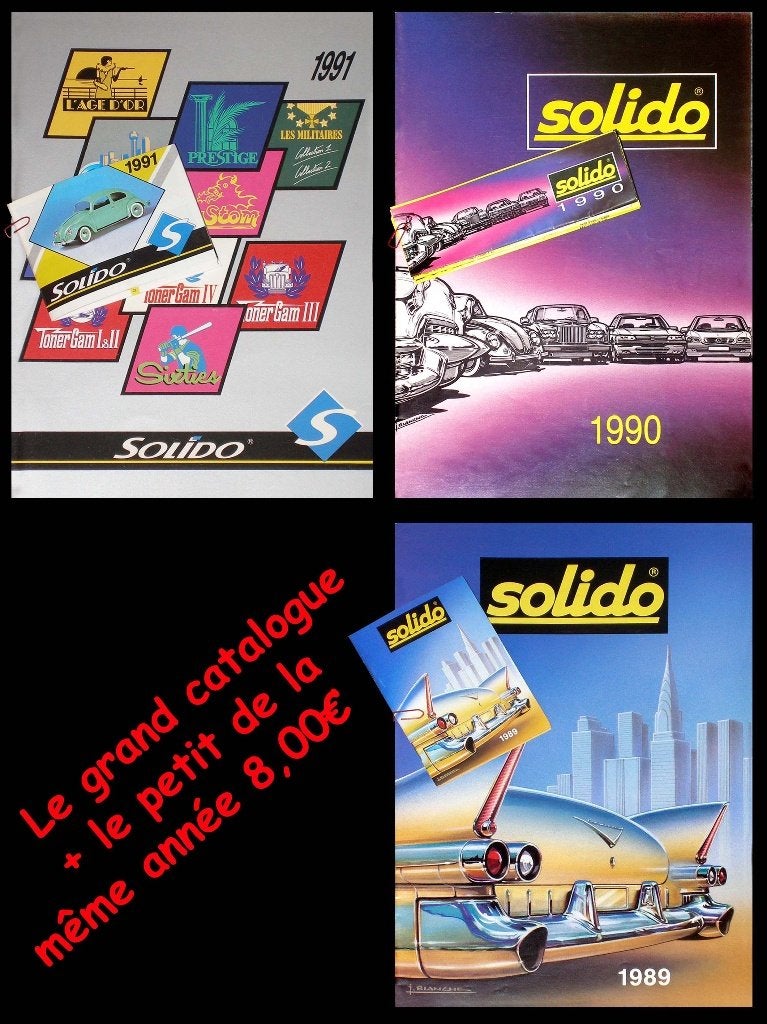 Catalogues années 80 : Solido, Rextoys, Vitesse, Brumm, Rio., Envoi, Neuf, Voitures