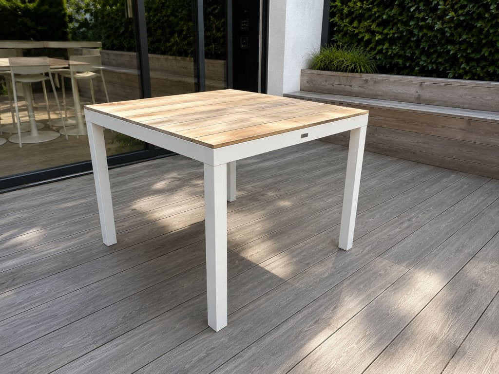 Tuintafel TRIBU Natal Alu Teak vierkant, Enlèvement, Utilisé, Carré, Aluminium