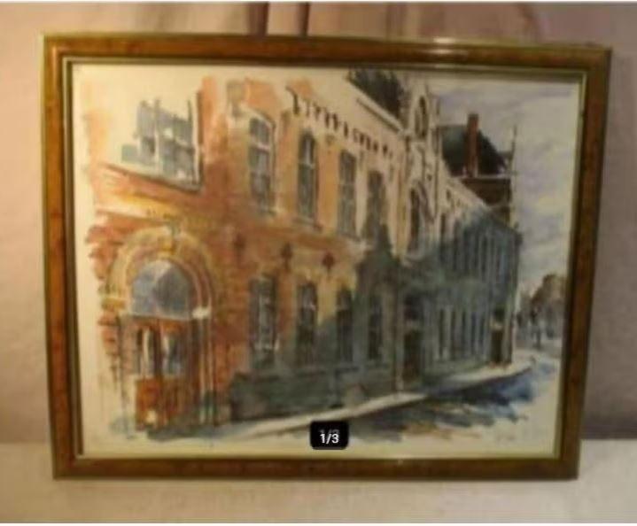Belle lithographie 'Rue d'Anvers' - Pierre van Lit, Antiquités & Art, Art | Lithographies & Sérigraphies, Enlèvement ou Envoi