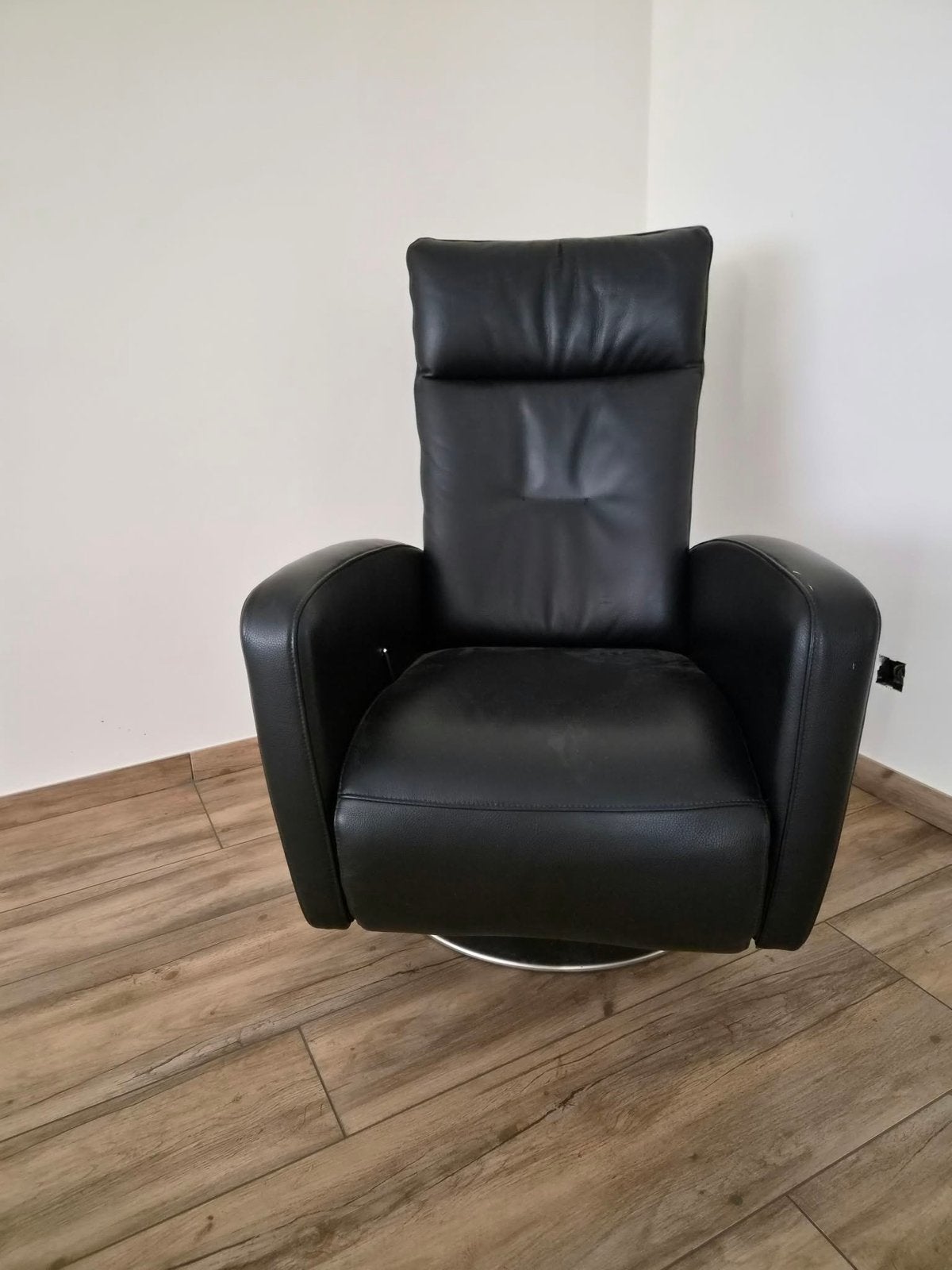 Lot de 2 fauteuils inclinables noirs, Enlèvement, Utilisé, Cuir