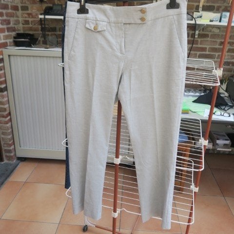 Broek lichtblauw grijs linnen Seductive mt 36, Kleding | Dames, Seductive, Blauw, Ophalen of Verzenden, Zo goed als nieuw